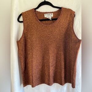 Joseph A. Sparkling Copper Sleeveless Blouse. Size 2X